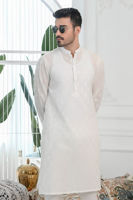 White Schiffli Cotton Embroidered Kurta (2-Piece) - Image 5