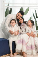 White Schiffli Cotton Embroidered Kurta (2-Piece) - Image 8