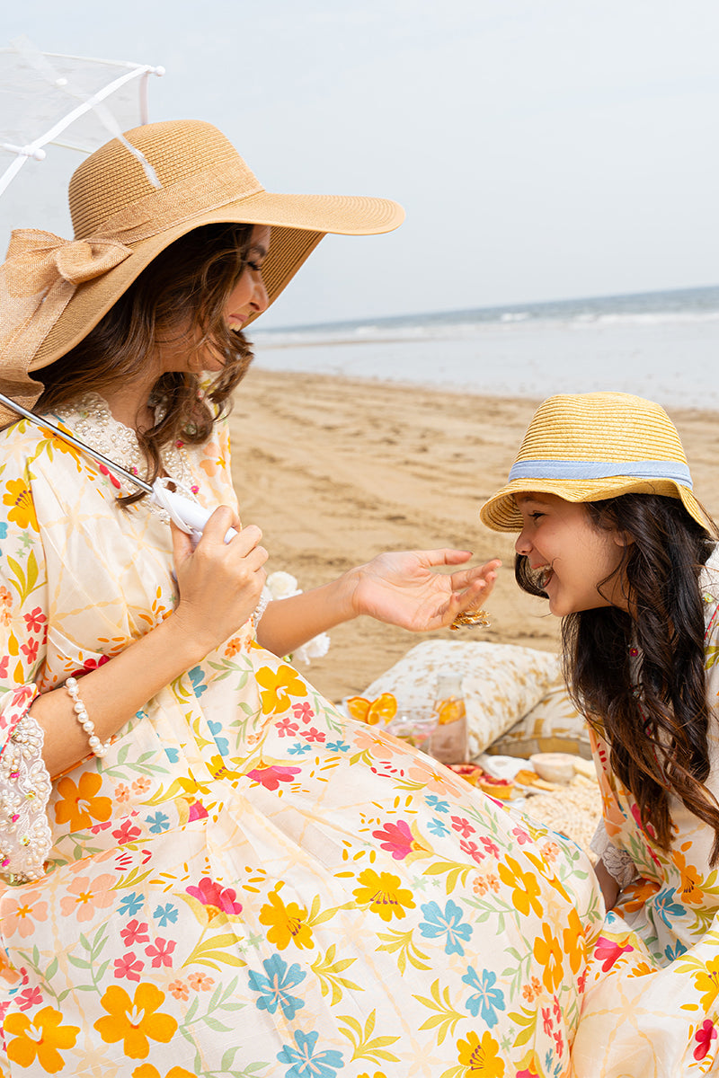Pakistani White Printed Pure Raw Silk Kaftan (1-Pc) - Image 8