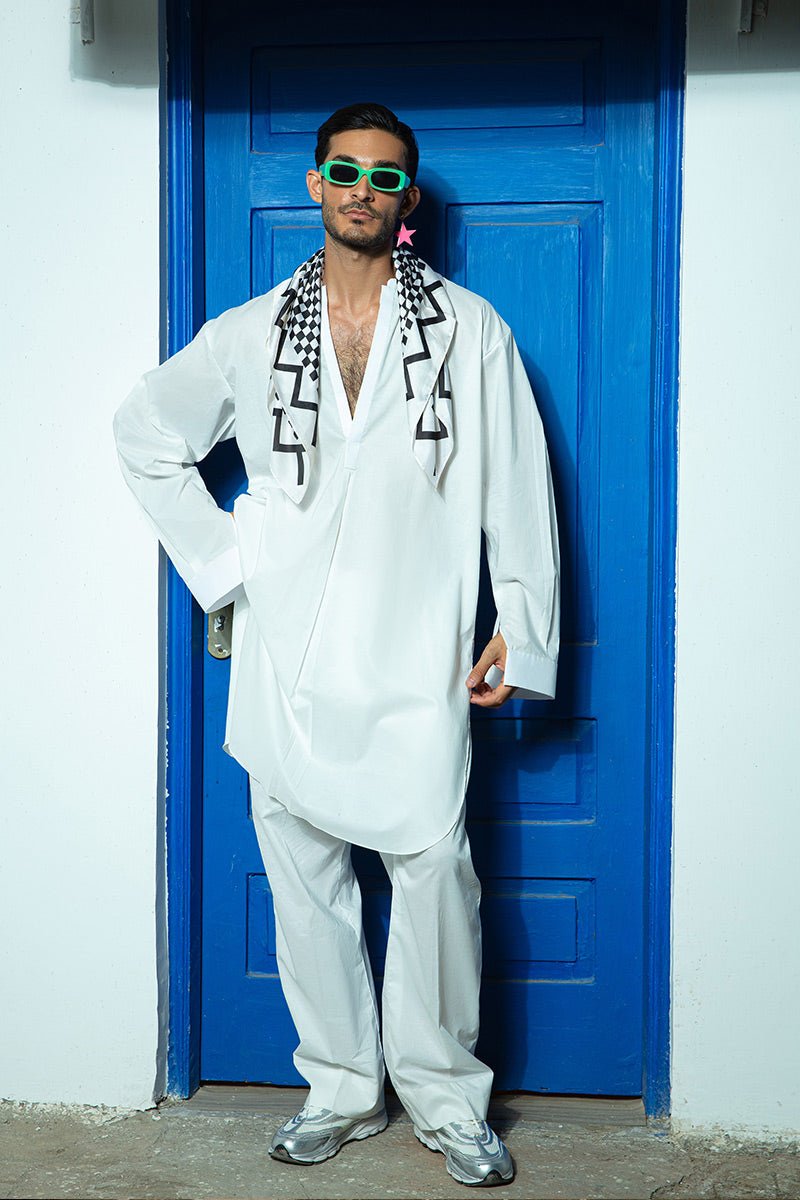 White Box Pleated Pure Cotton Shalwar Kameez (2-Piece) - Image 2
