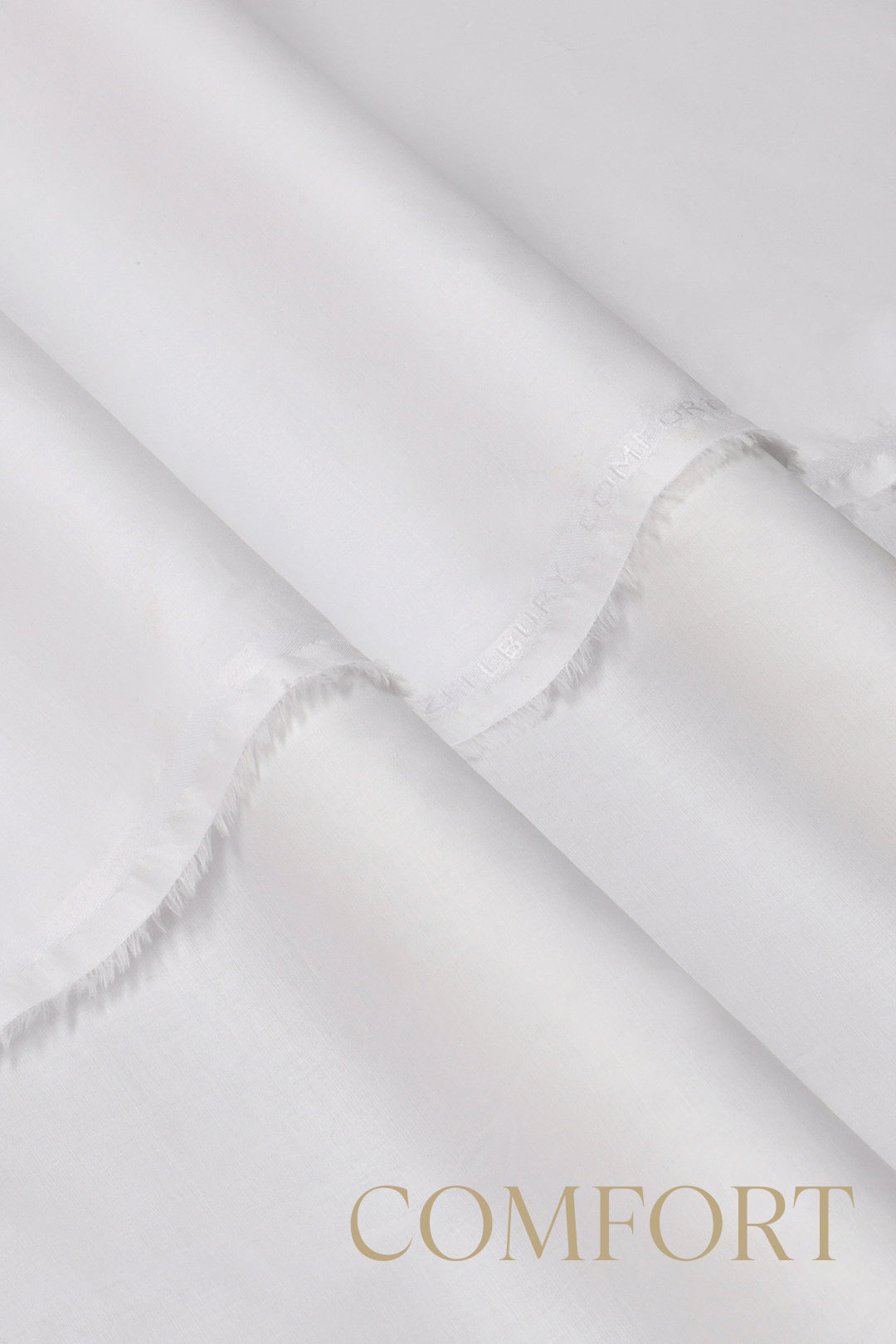 White Cotton Shalwar Kameez Fabric (Unstitched 2-Piece) - Image 1