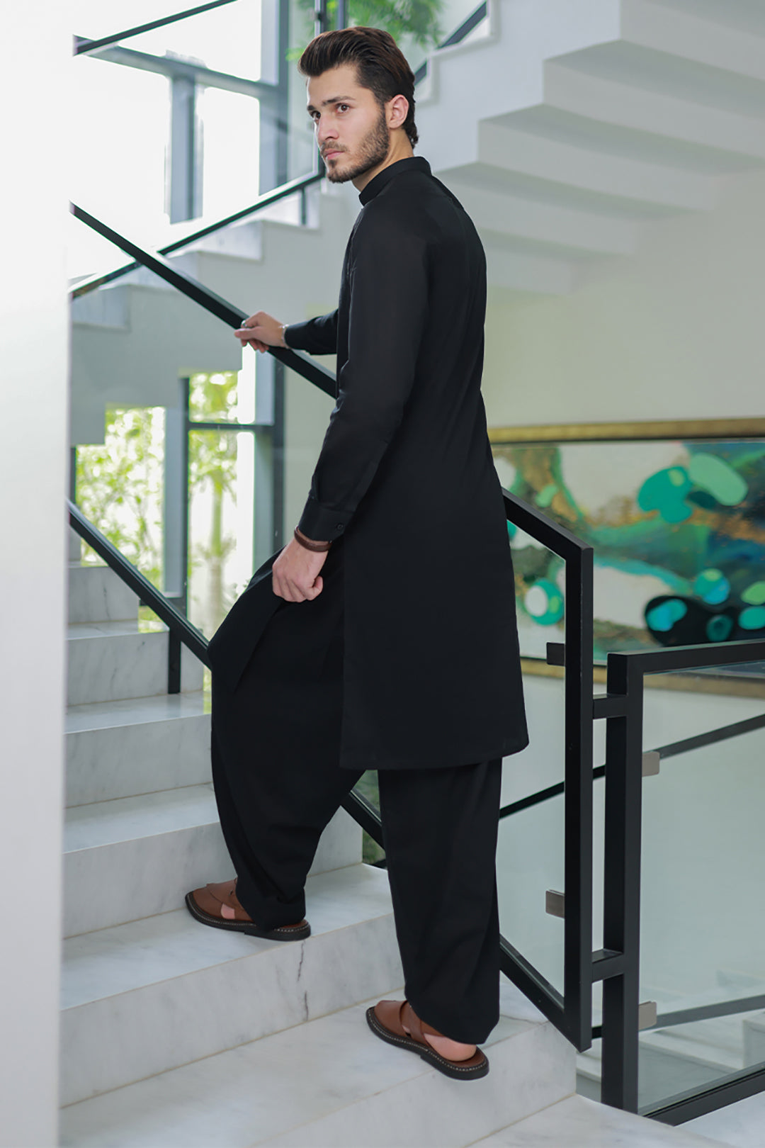 White Cotton Shalwar Kameez Fabric (Unstitched 2-Piece) - Image 26