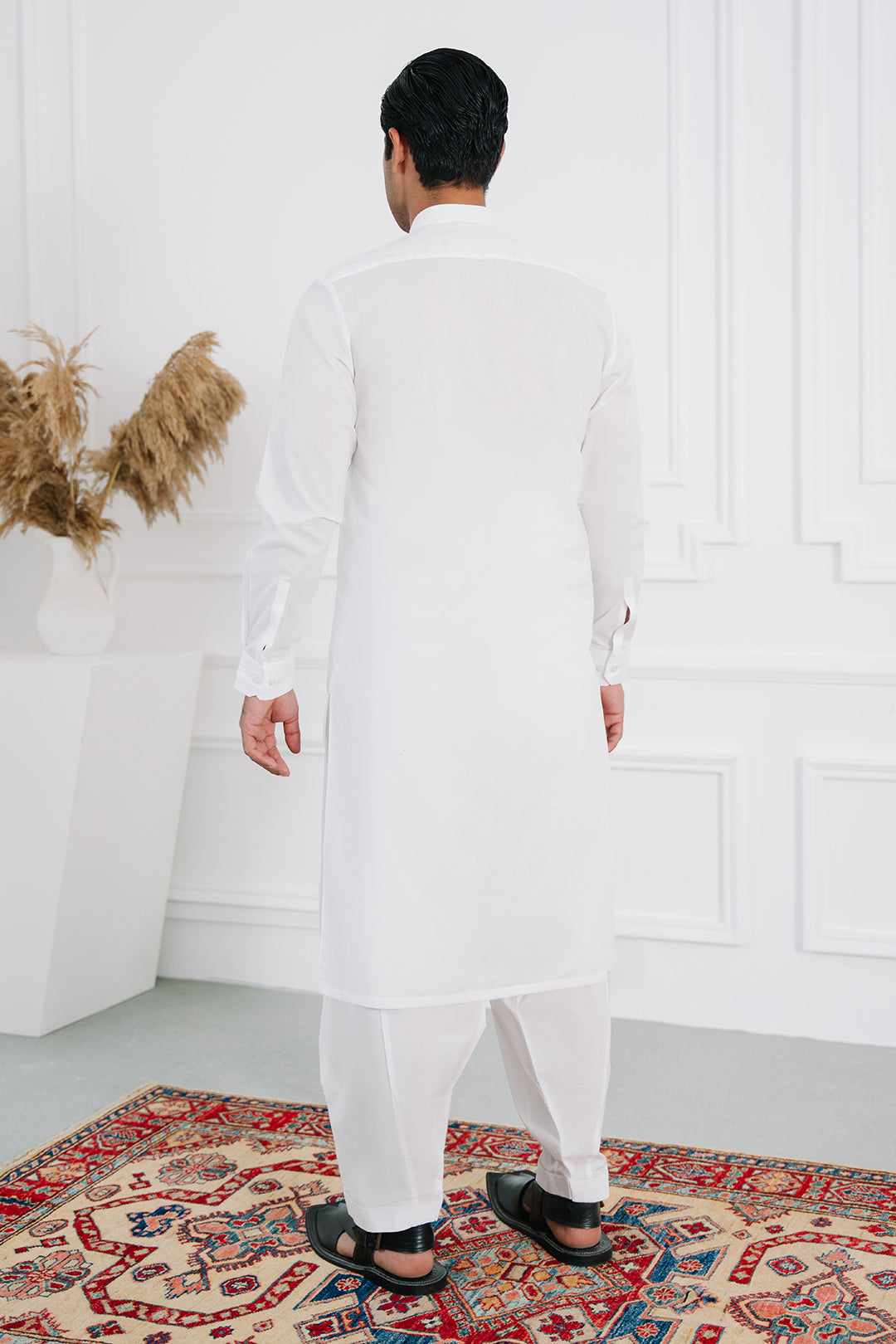 White Cotton Shalwar Kameez Fabric (Unstitched 2-Piece) - Image 31