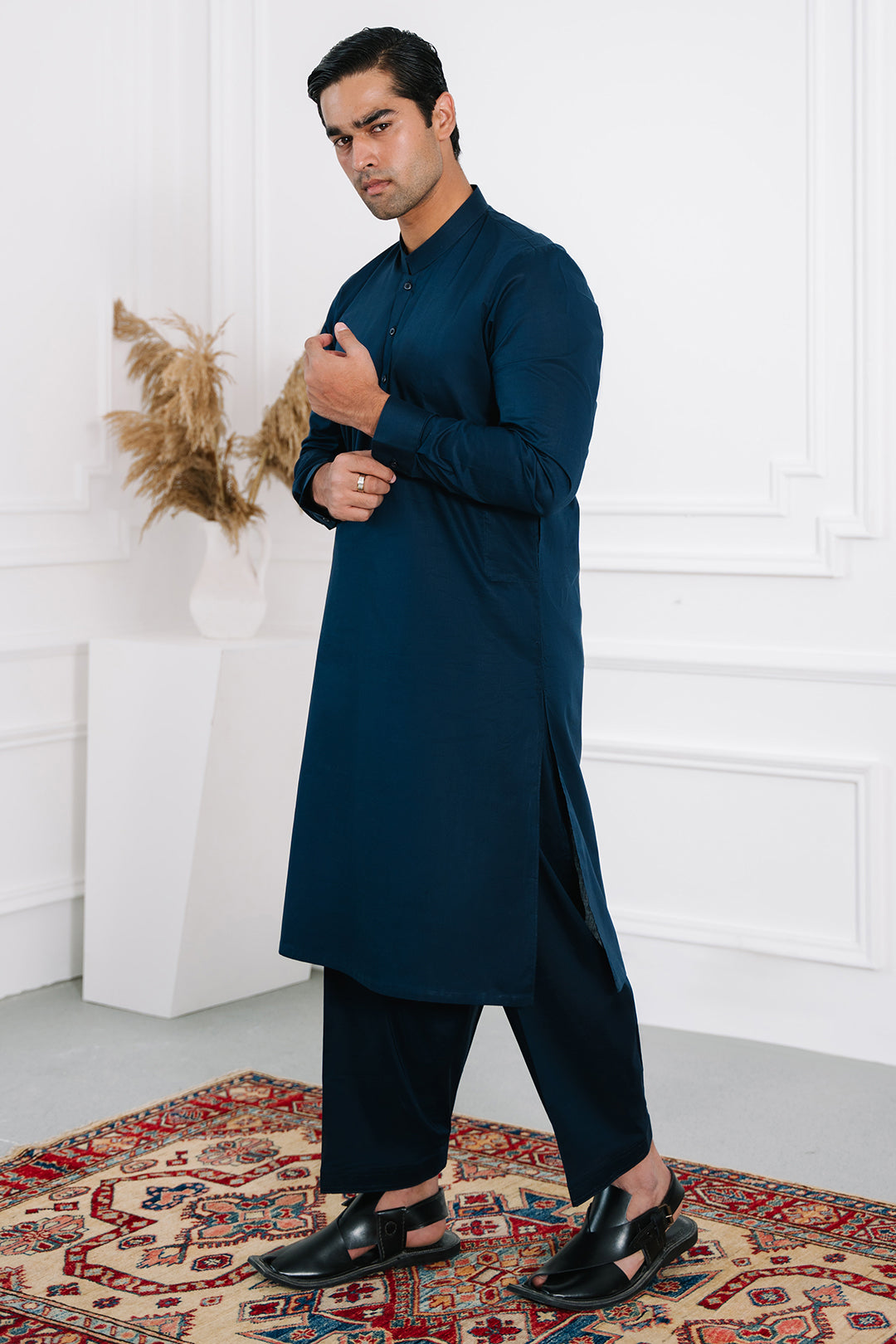 White Cotton Shalwar Kameez Fabric (Unstitched 2-Piece) - Image 38