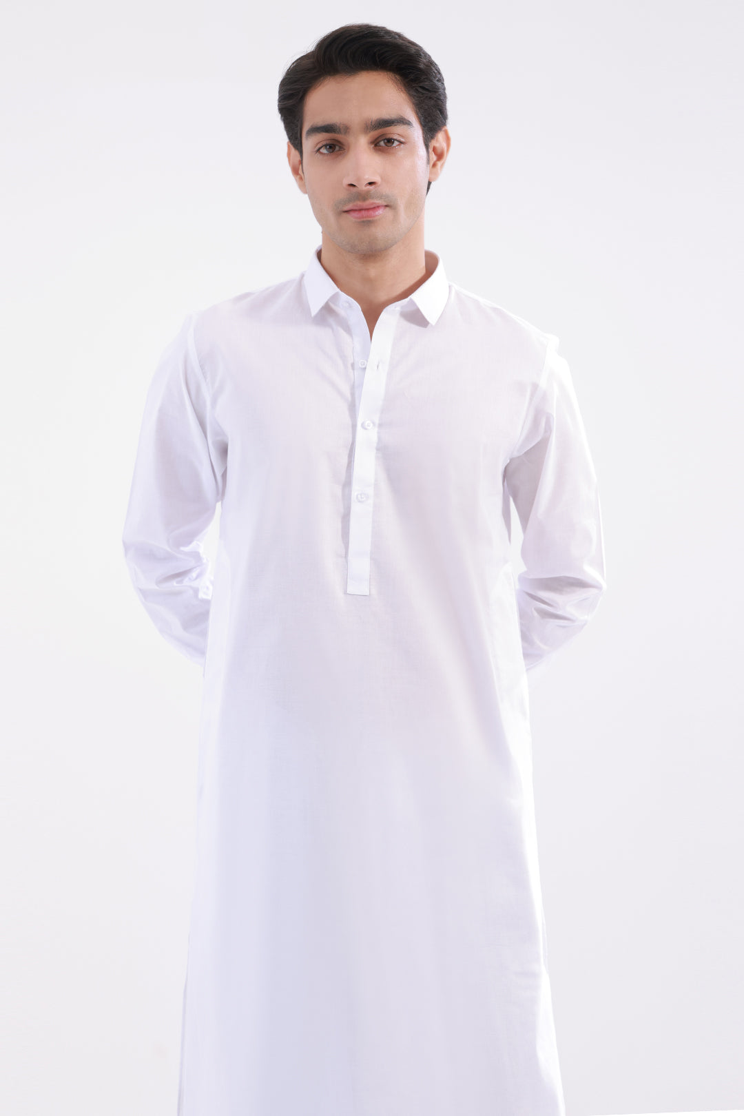 White Cotton Shalwar Kameez Fabric (Unstitched 2-Piece) - Image 43