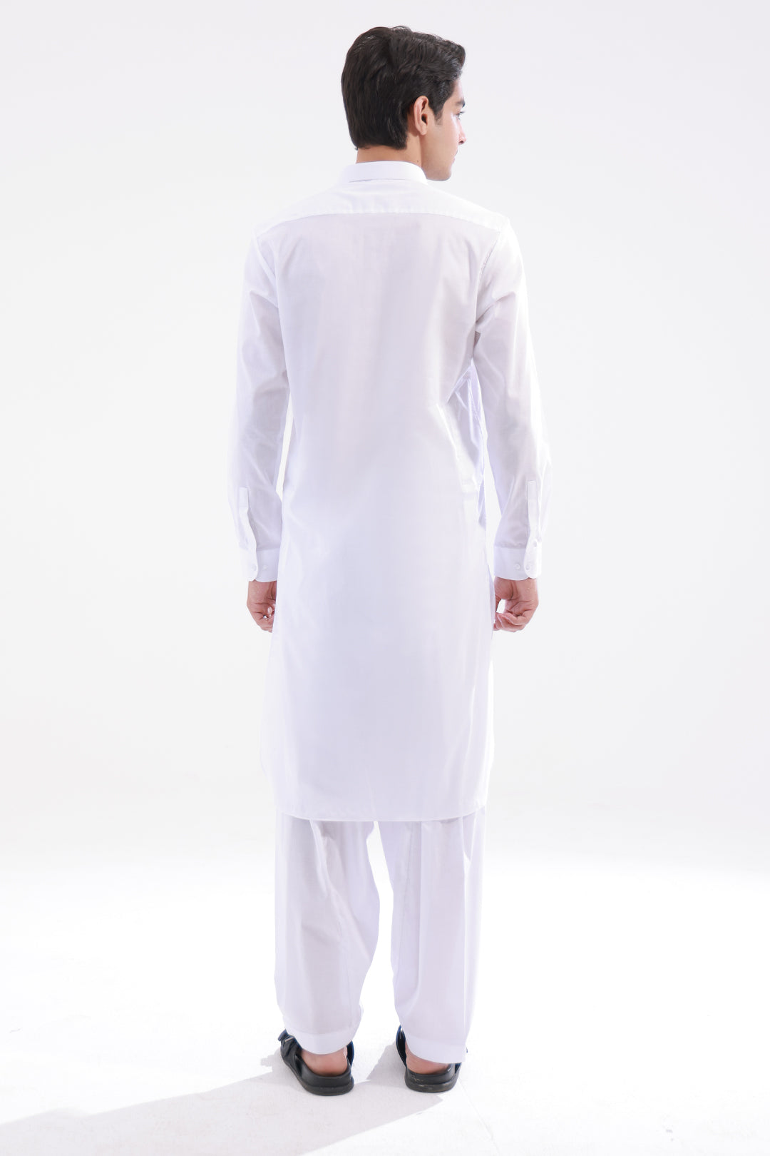 White Cotton Shalwar Kameez Fabric (Unstitched 2-Piece) - Image 46