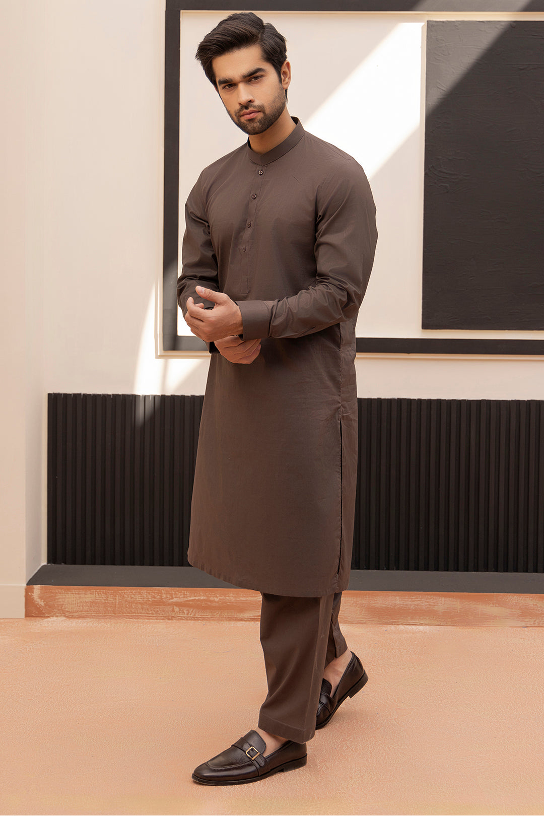 White Cotton Shalwar Kameez Fabric (Unstitched 2-Piece) - Image 86