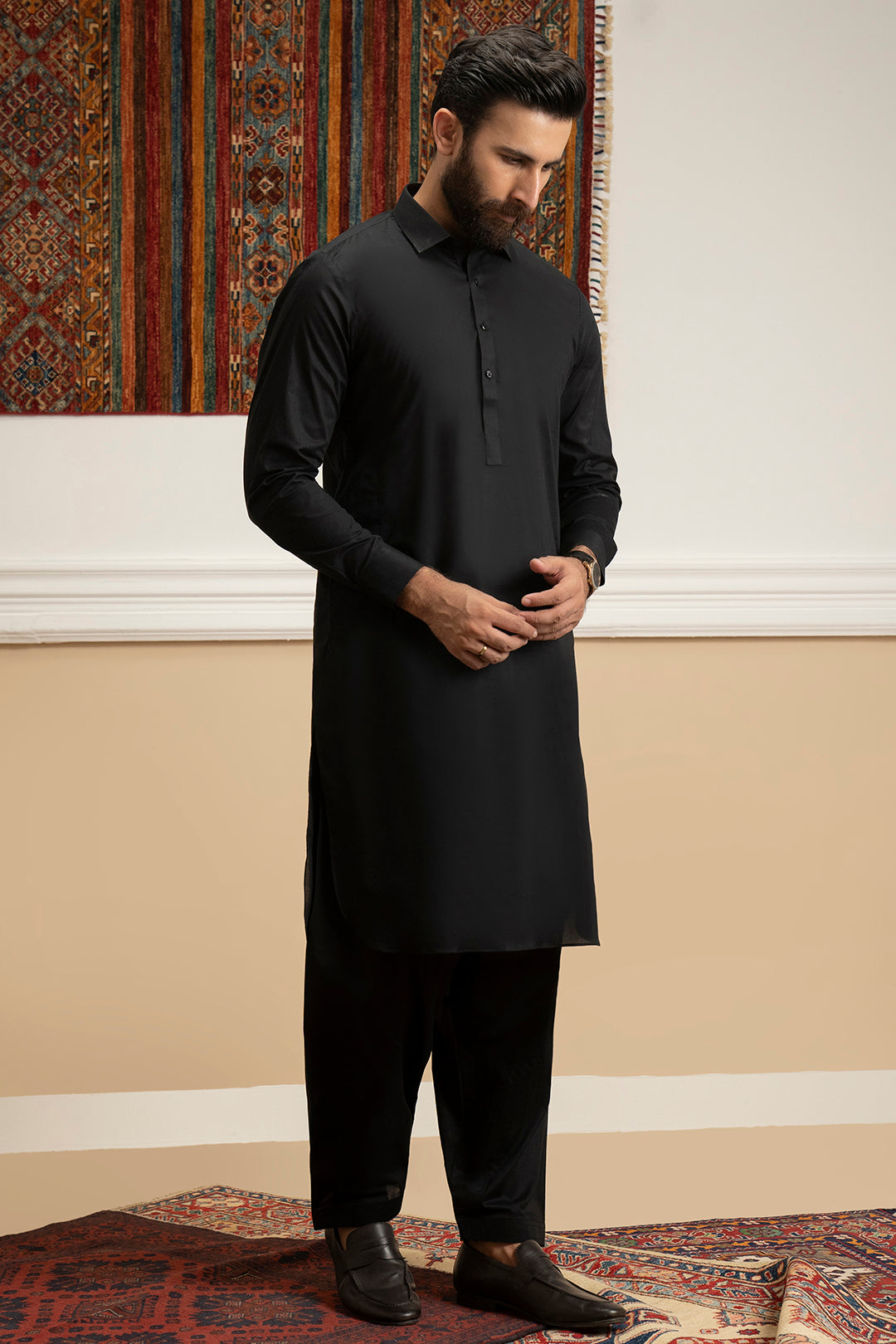 White Cotton Shalwar Kameez Fabric (Unstitched 2-Piece) - Image 97