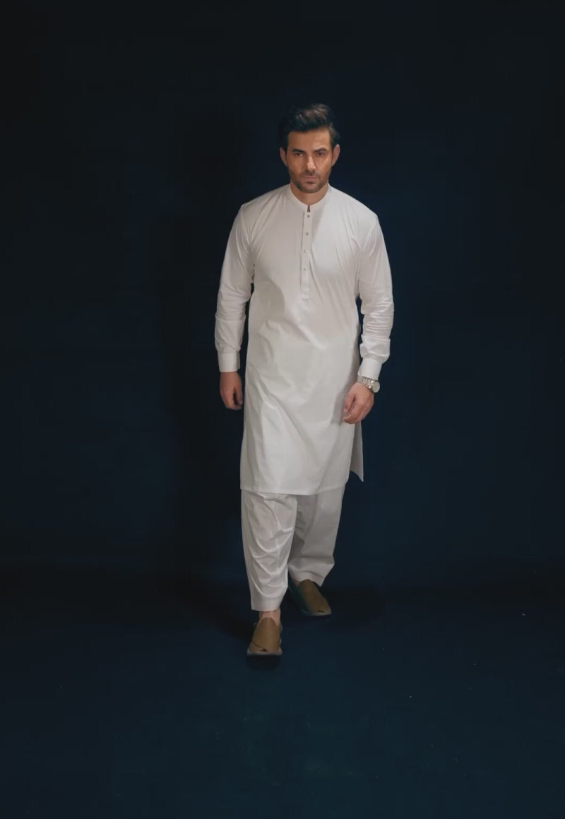 White Cotton Shalwar Kameez (2-Piece) - Image 5