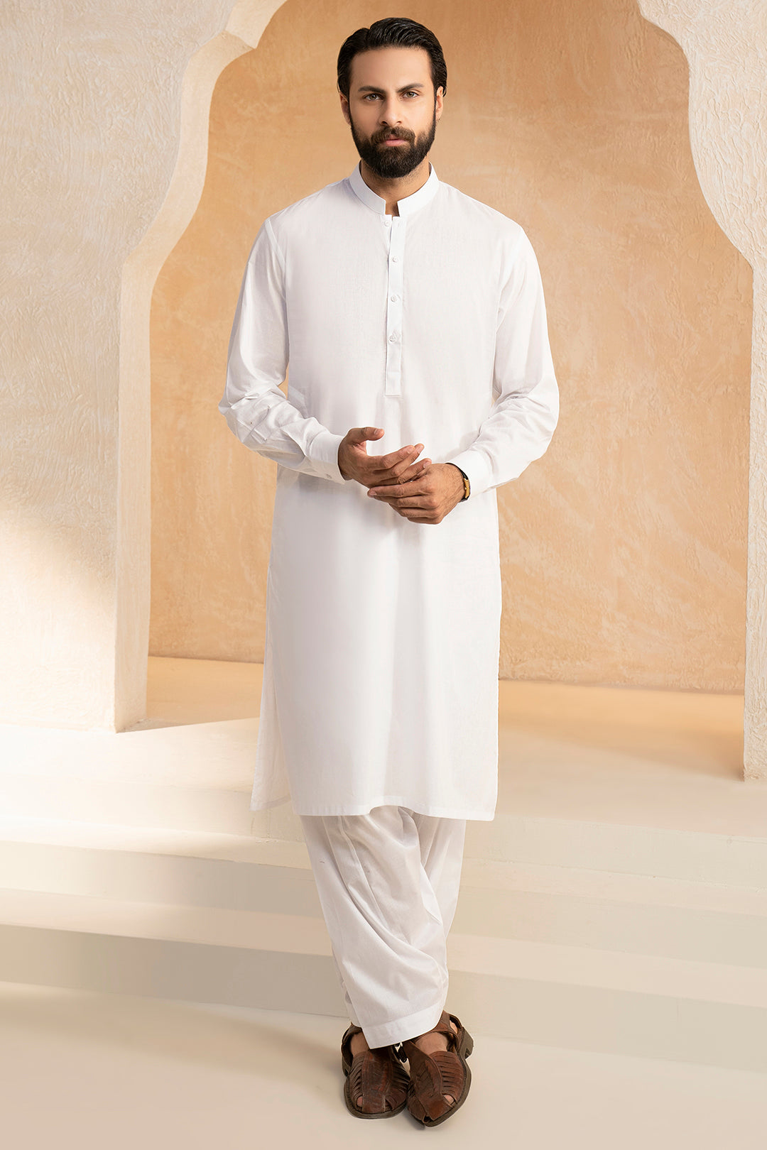 White Cotton Shalwar Kameez (2-Piece) - Image 2