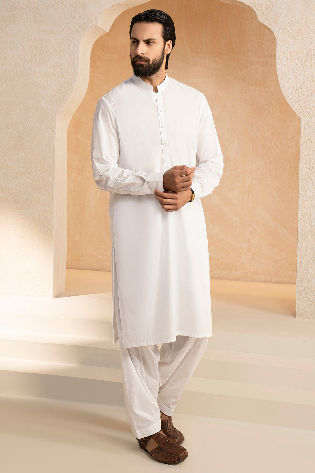 White Cotton Shalwar Kameez (2-Piece) - Image 4