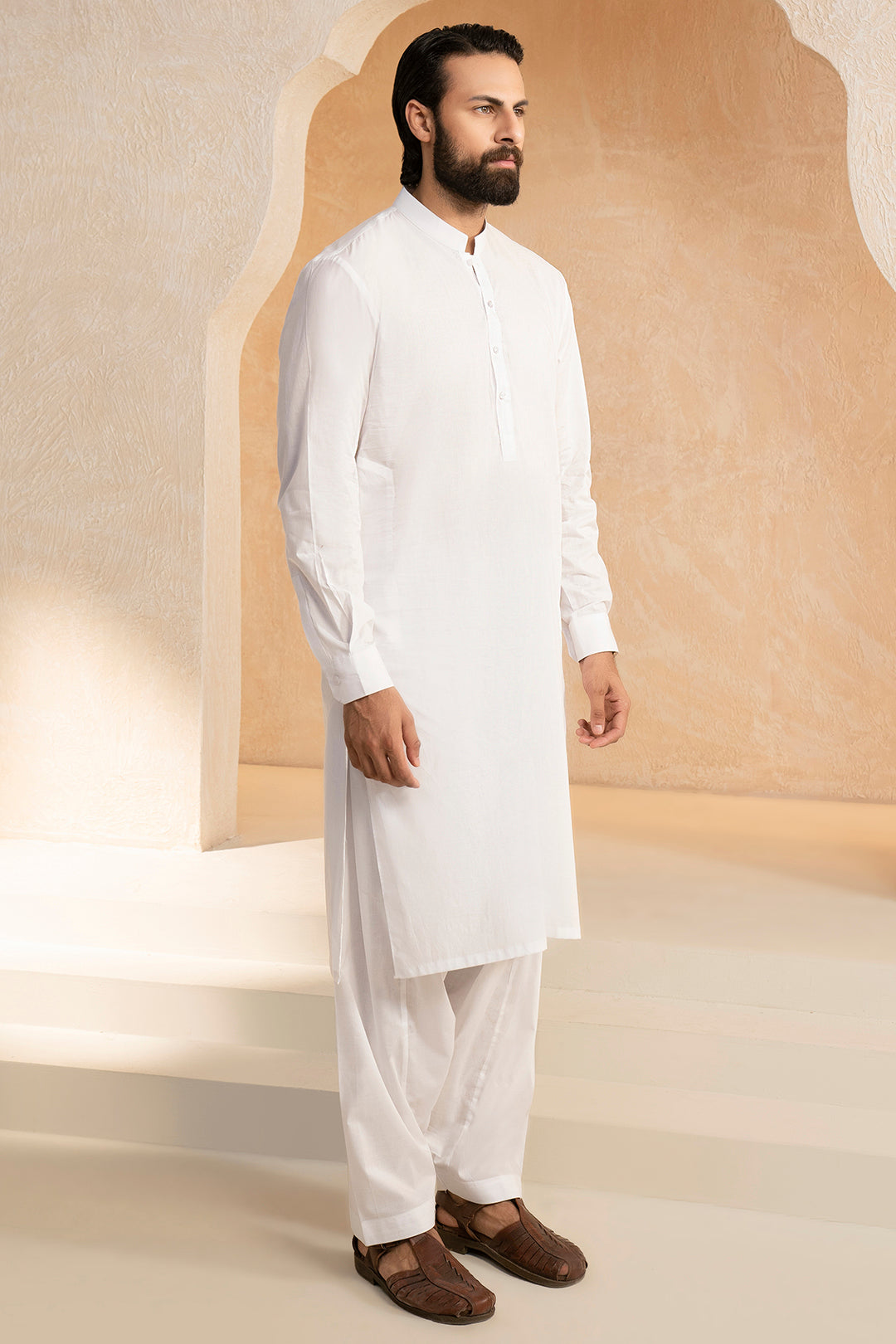 White Cotton Shalwar Kameez (2-Piece) - Image 5