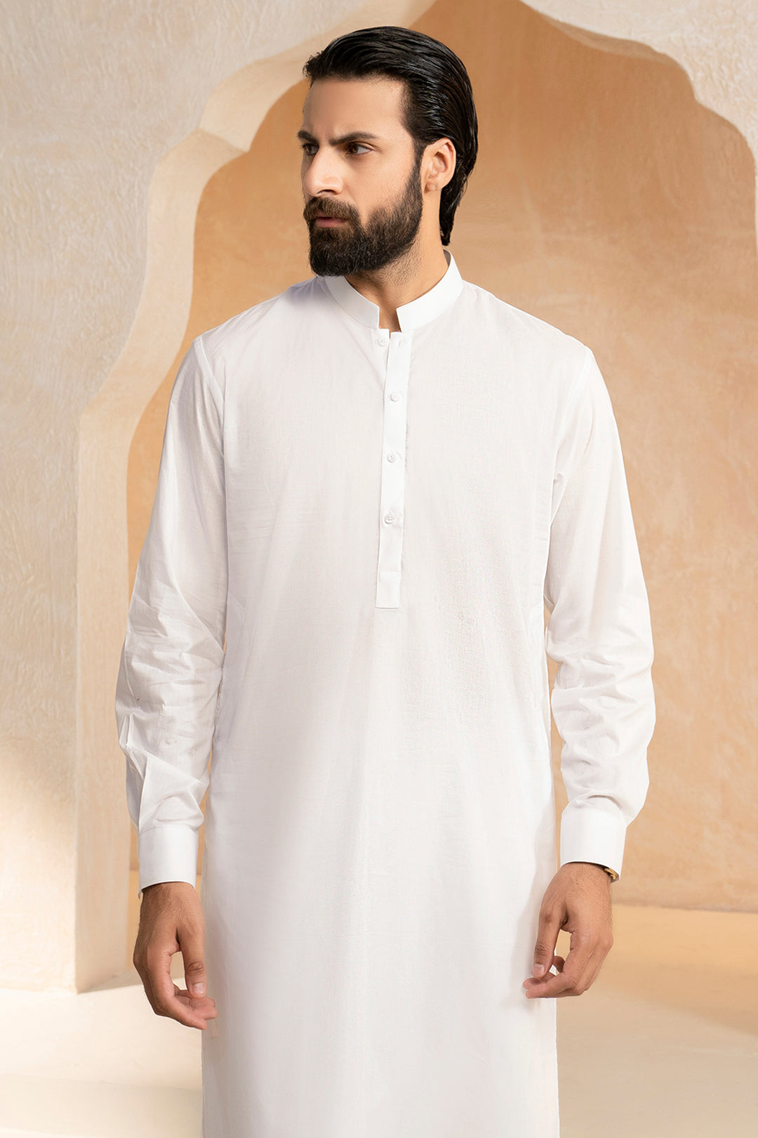 White Cotton Shalwar Kameez (2-Piece) - Image 6