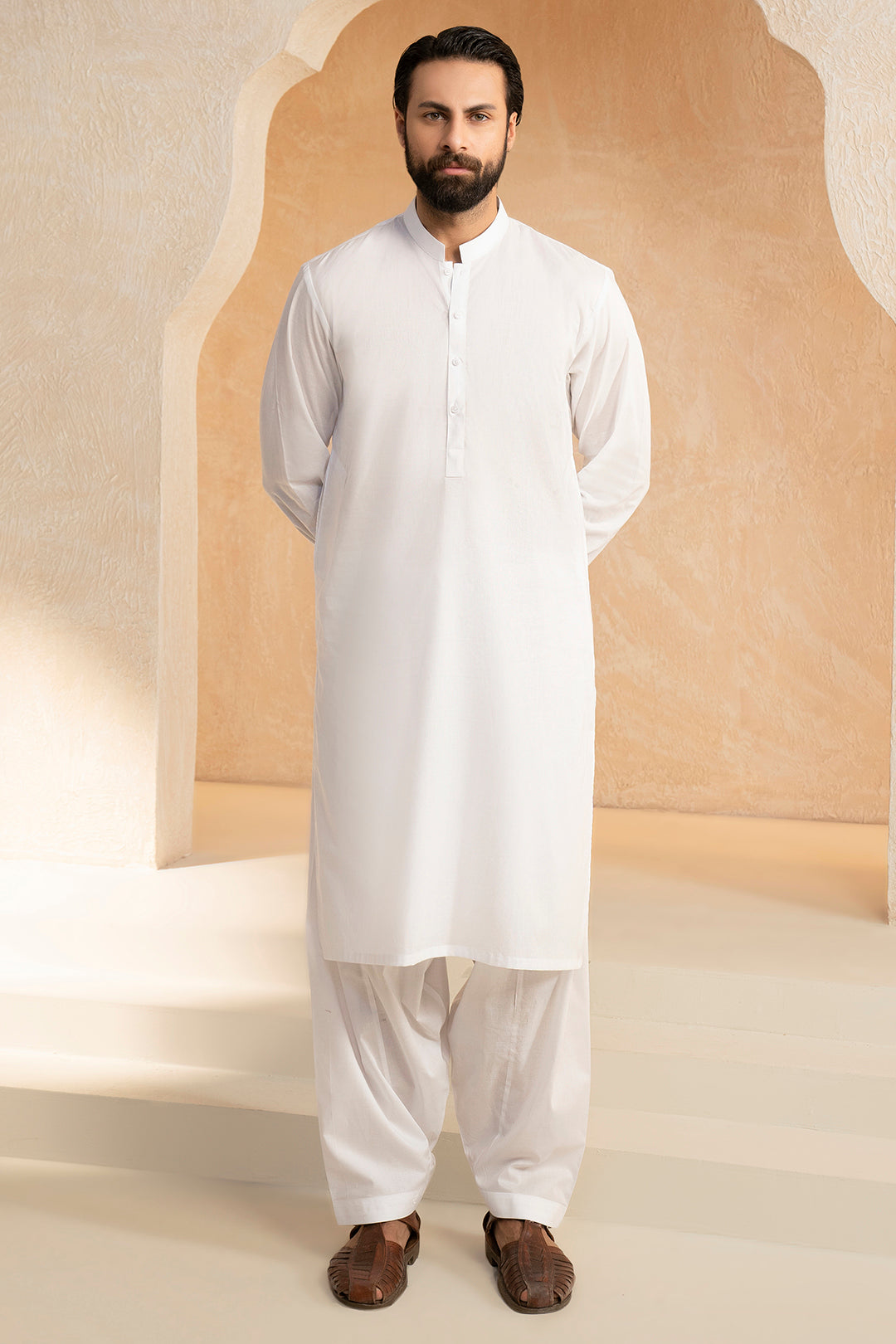 White Cotton Shalwar Kameez (2-Piece) - Image 7