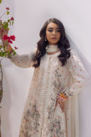 White Botanical Print Crepe Silk Salwar Kameez (3-Piece) - Image 3