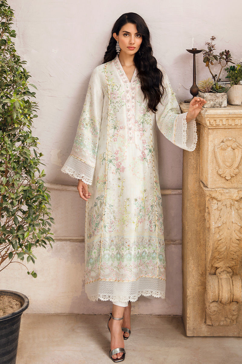 White Tilla Patti Raw Silk Salwar Kameez (3-Piece) - Image 2