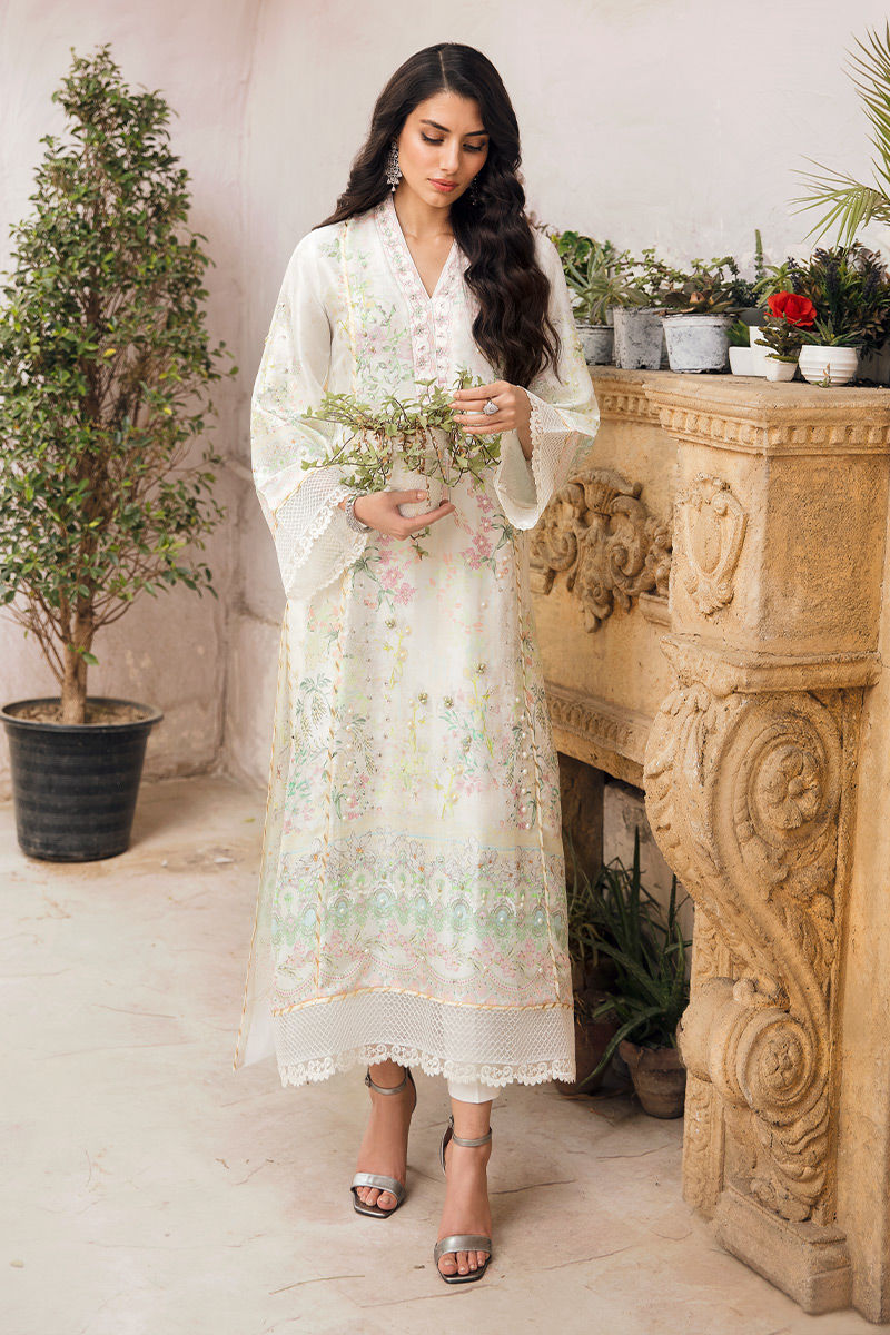 White Tilla Patti Raw Silk Salwar Kameez (3-Piece) - Image 4