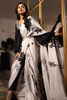 Pakistani White Floral Satin-Blend Pant Saree (3-Piece) - Image 3