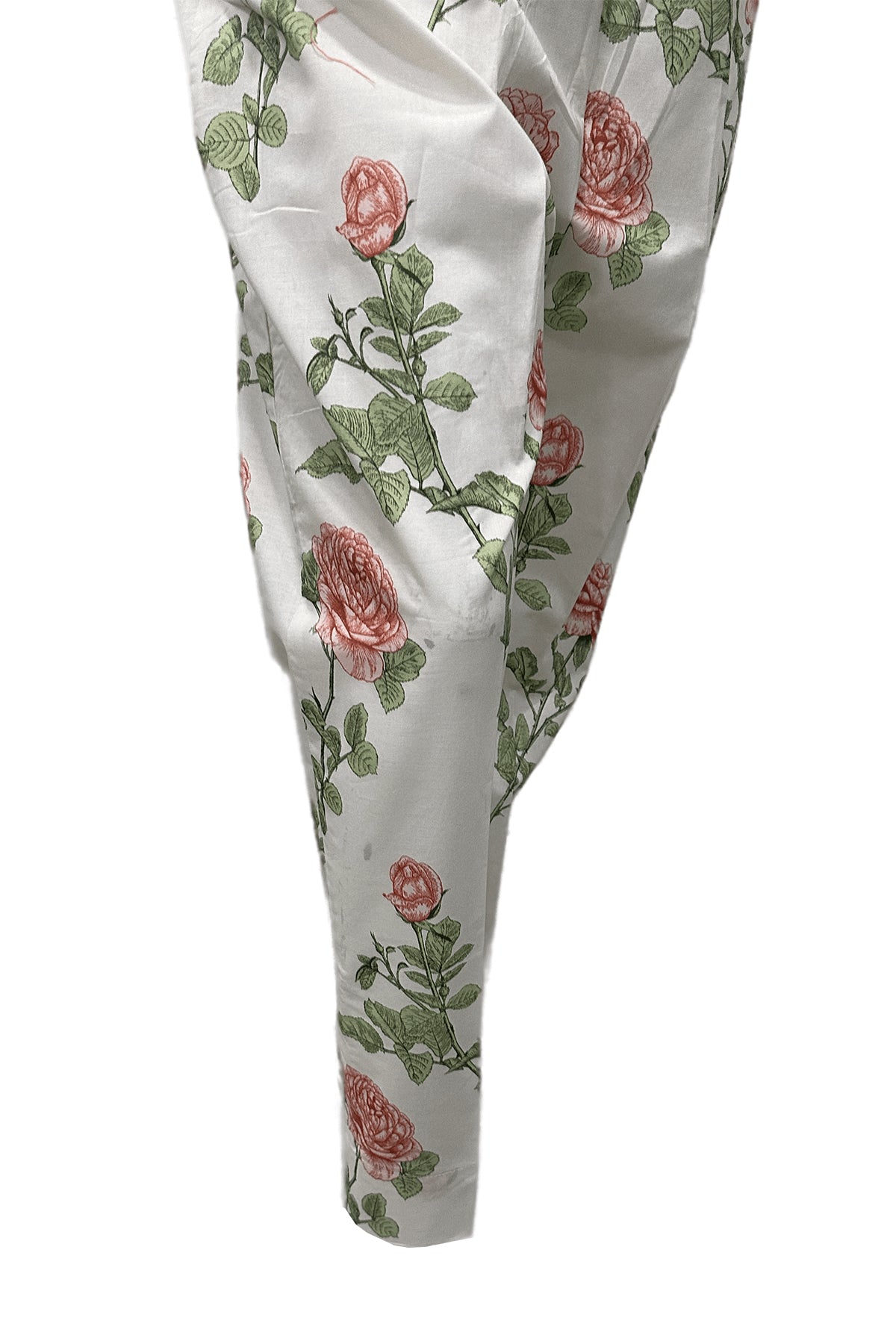 White Digital Printed Cotton Trouser (1-Pc) - Image 2