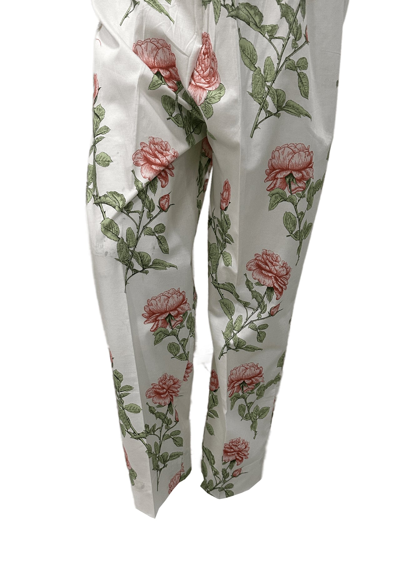 White Digital Printed Cotton Trouser (1-Pc) - Image 3