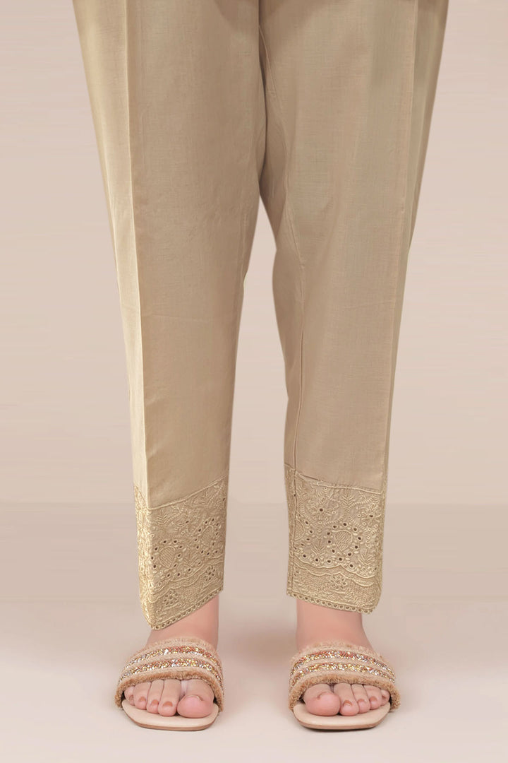 White Embroidered Cotton Straight Trousers (1-Pc) - Image 4