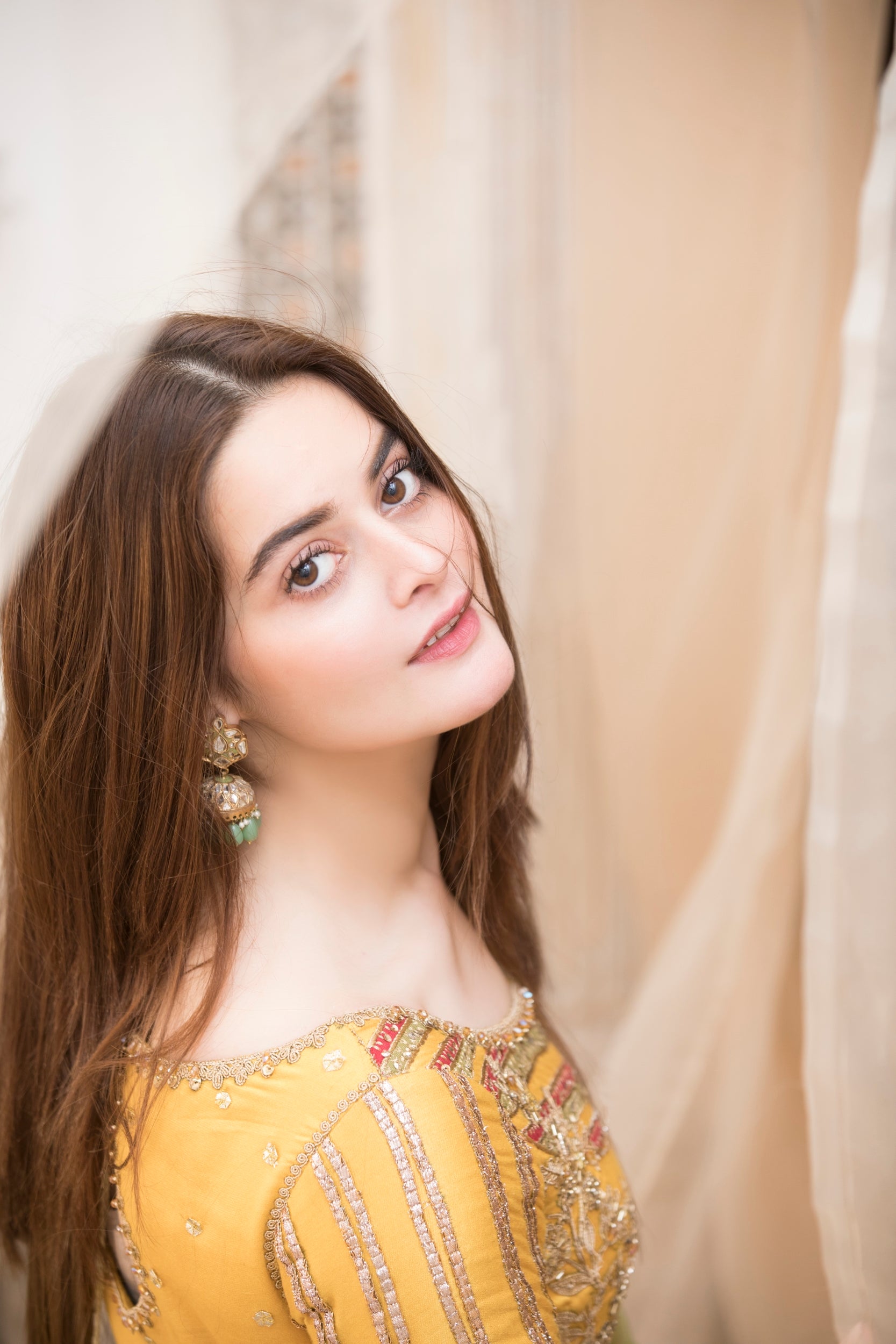 Mustard Yellow Embroidered Silk-Blend Anarkali (2-Piece) - Image 15