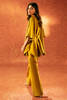 Mustard Metallic Embroidered Raw Silk Wrap Set (2-Piece) - Image 5