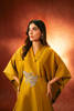 Mustard Metallic Embroidered Raw Silk Wrap Set (2-Piece) - Image 6