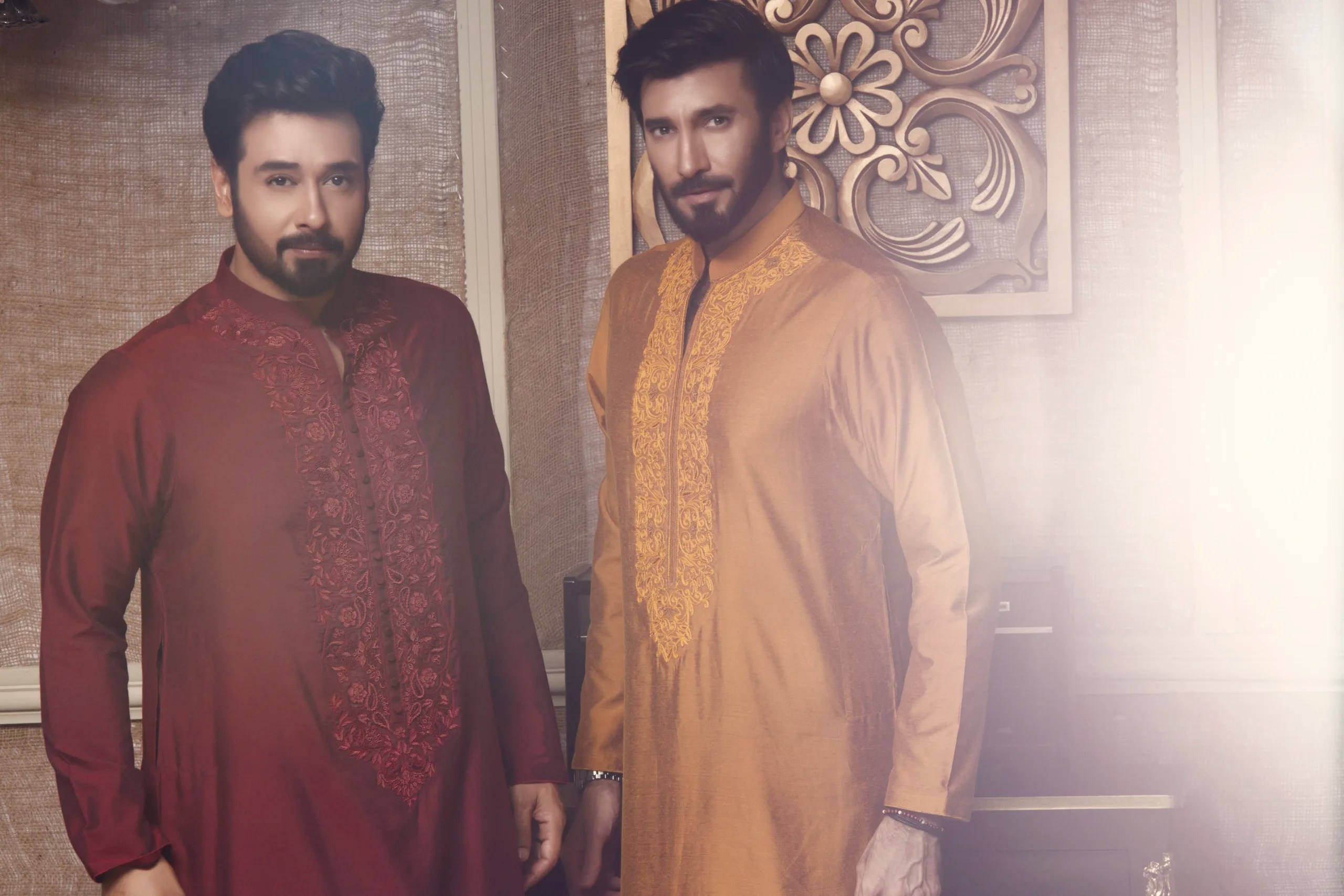 Marigold Yellow Thread Embroidered Cotton Silk Kurta (2-Piece) - Image 2