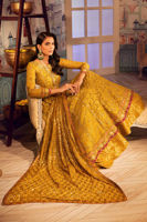 Pakistani Mustard Zardozi Organza Net Kalidaar (3-Piece) - Image 5