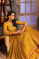 Pakistani Mustard Zardozi Organza Net Kalidaar (3-Piece) - Image 6