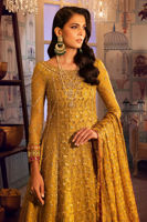 Pakistani Mustard Zardozi Organza Net Kalidaar (3-Piece) - Image 7