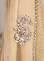 Pale Yellow Embellished Net & Banarsi Lehenga (3-Piece) - Image 4