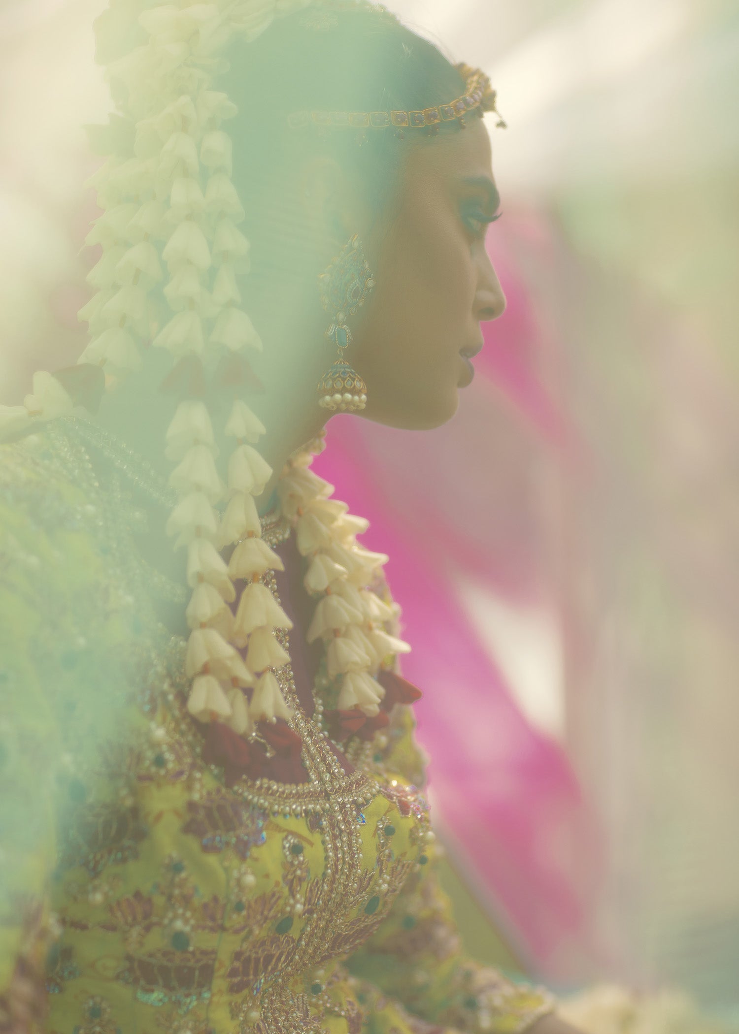 Pakistani Mustard Embellished Raw Silk Bridal Lehenga (3-Piece) - Image 18