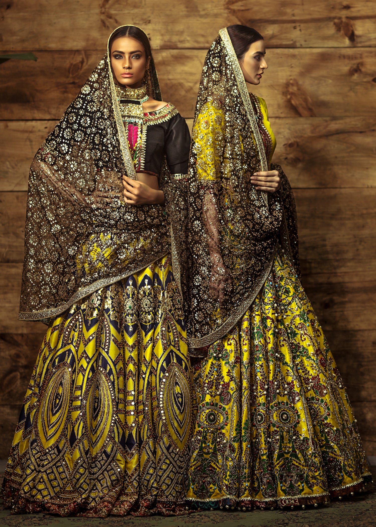 Yellow Embroidered Raw Silk Lehenga Choli (3-Piece) - Image 1