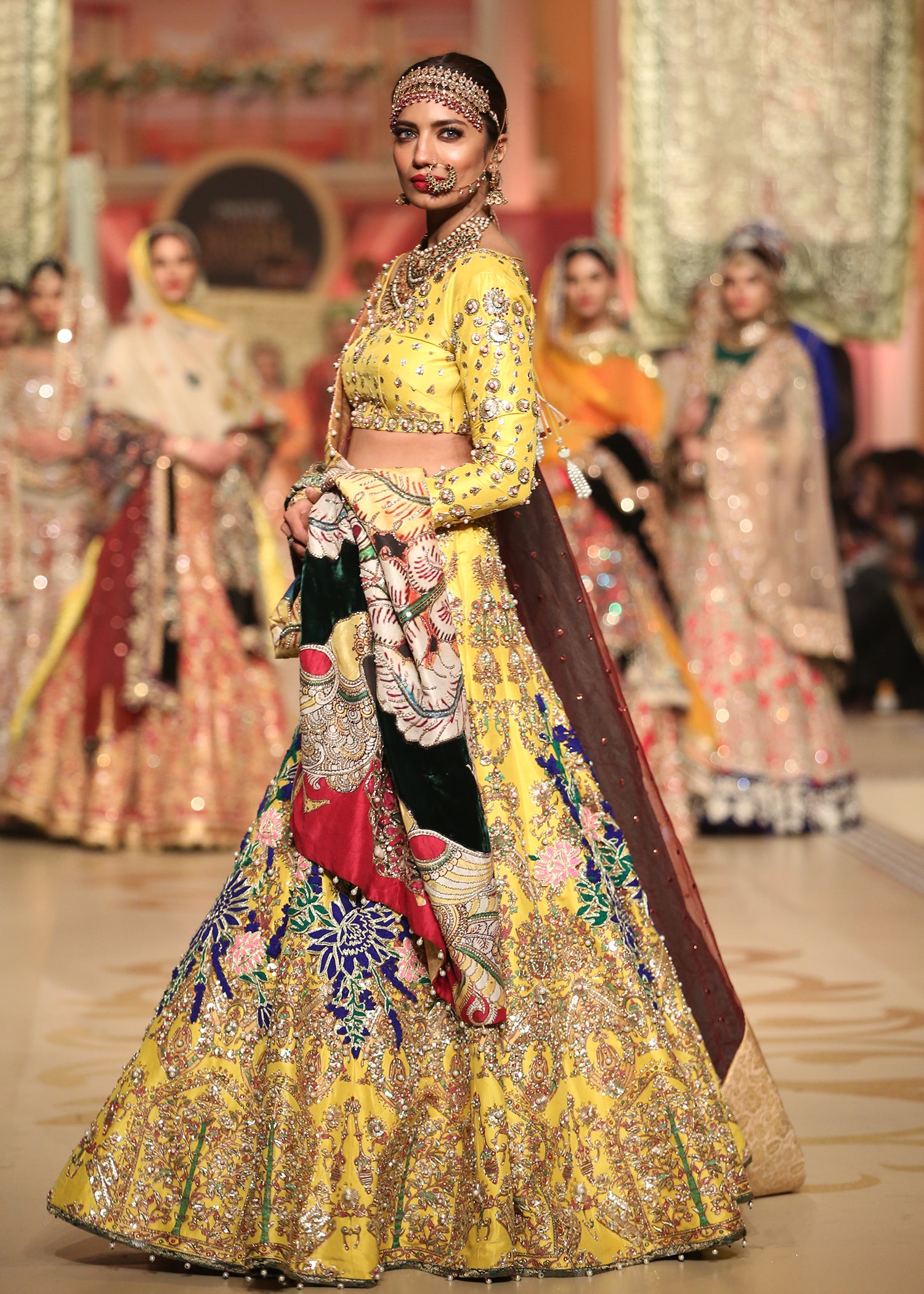 Yellow Embroidered Raw Silk Lehenga Choli (3-Piece) - Image 3
