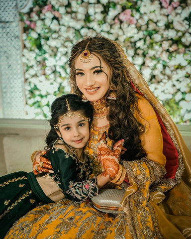 Pakistani Mustard Silver Embellished Raw Silk Bridal Lehenga (3-Piece) - Image 5