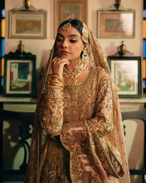 Mustard Gold Hand-Embellished Silk Pishwas (2-Piece) - Image 5