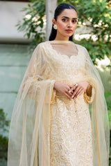 Pakistani Tuscan Yellow Sequin Embroidered Georgette Salwar Kameez (3-Piece) - Image 5