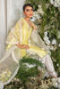 Pakistani Blonde Yellow Embroidered Khaddi Net Salwar Kameez (3-Piece) - Image 4
