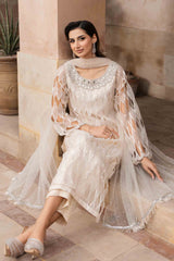 Pakistani Pale Yellow Embellished Organza & Silk Salwar Kameez (3-Piece) - Image 2
