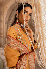 Mustard Embellished Korean Raw Silk 3-Piece Suit - Image 5