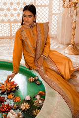 Mustard Embellished Korean Raw Silk 3-Piece Suit - Image 6