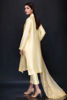 Pakistani Yellow Embroidered Raw Silk Salwar Kameez (3-Piece) - Image 5
