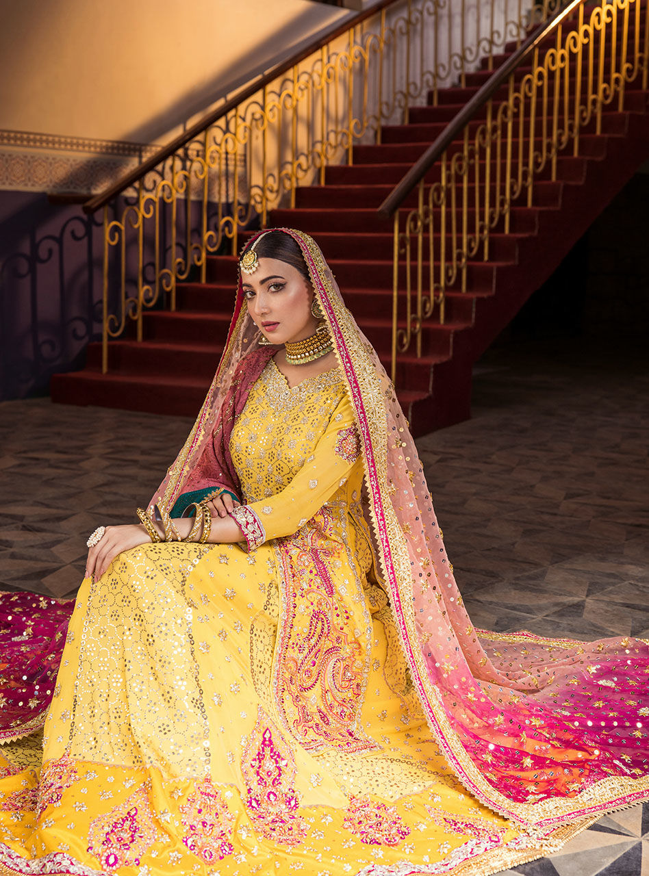 Yellow Mukesh & Gotta Chiffon Sharara (3-Piece) - Image 7