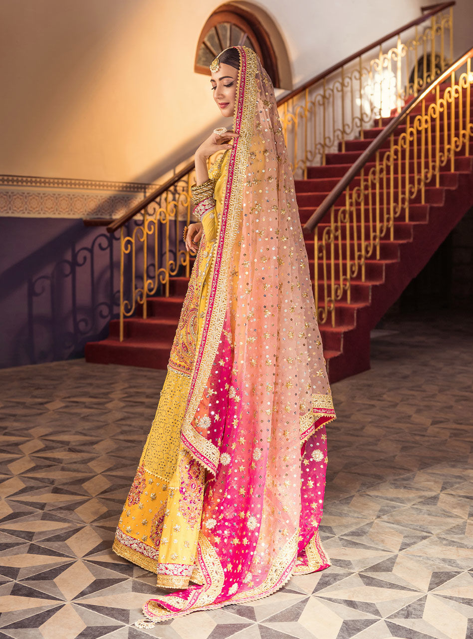 Yellow Mukesh & Gotta Chiffon Sharara (3-Piece) - Image 8