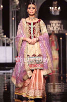 Ochre Yellow Velvet Appliqué Sharara Set (3-Piece) - Image 4