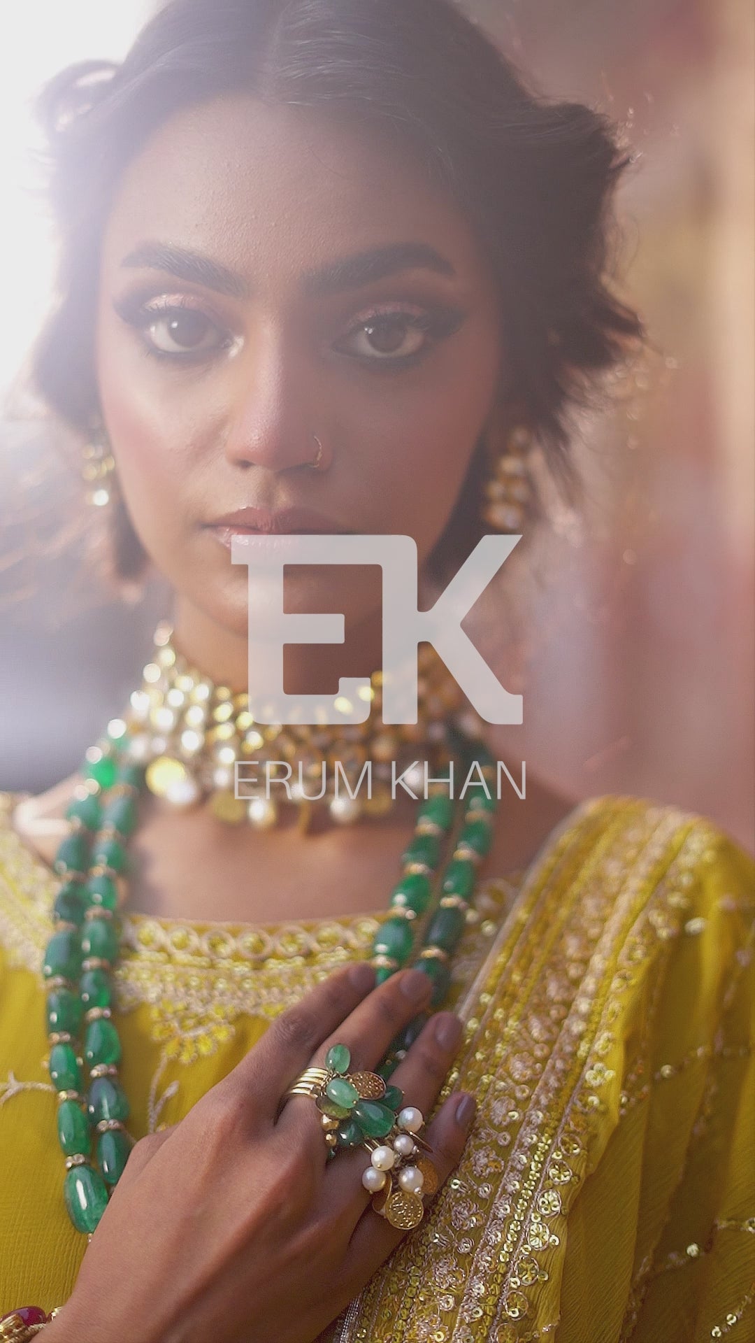 Pakistani Mustard Embroidered Crinkle Chiffon Gharara (3-Piece) - Image 15