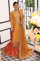 Yellow Kaamdani Raw Silk Gharara Set (3-Piece) - Image 10