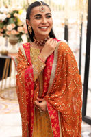 Yellow Kaamdani Raw Silk Gharara Set (3-Piece) - Image 4